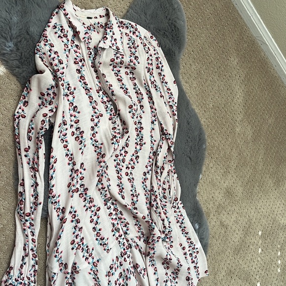 Free people floral ruffle shirt dress - Picture 4 of 6